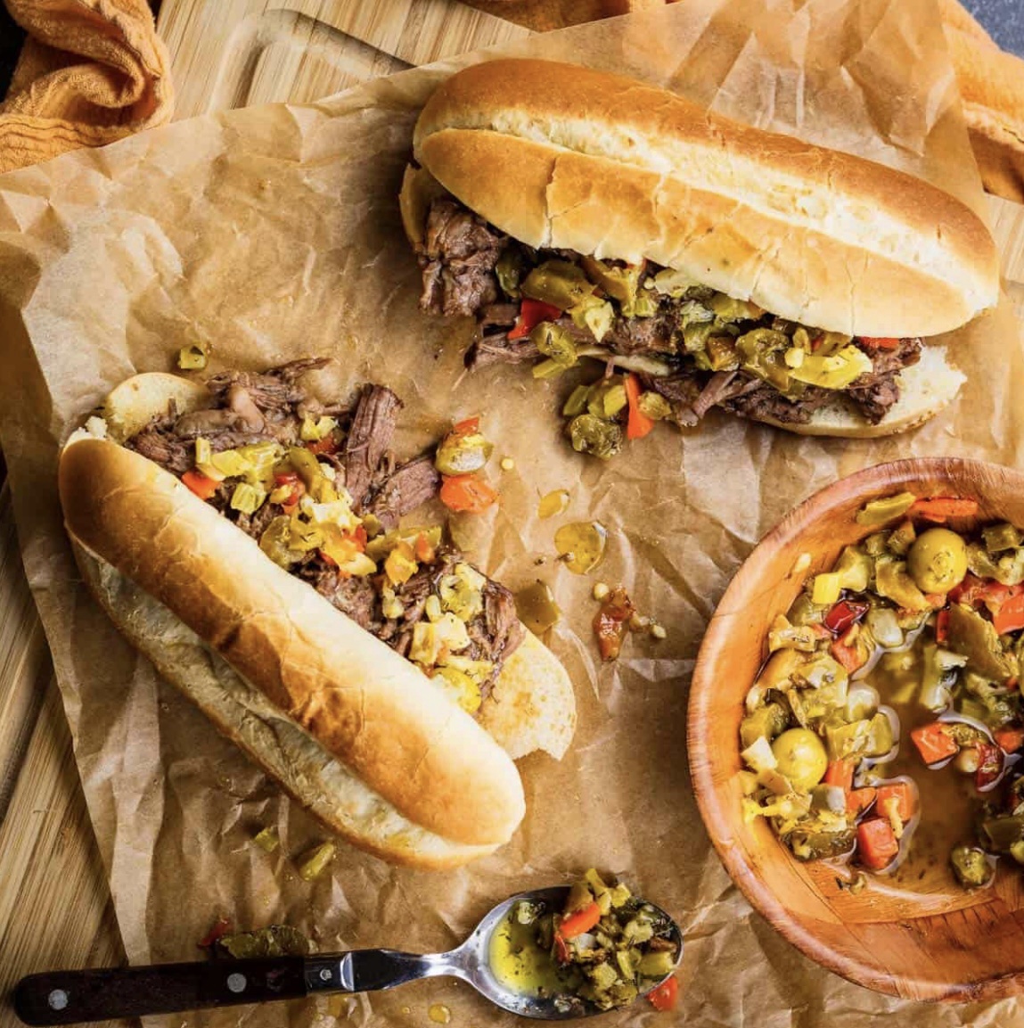 Annagio’s Chicago-style Italian beef sandwich